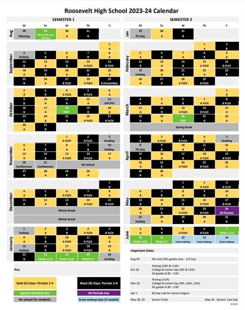 black and gold calendar